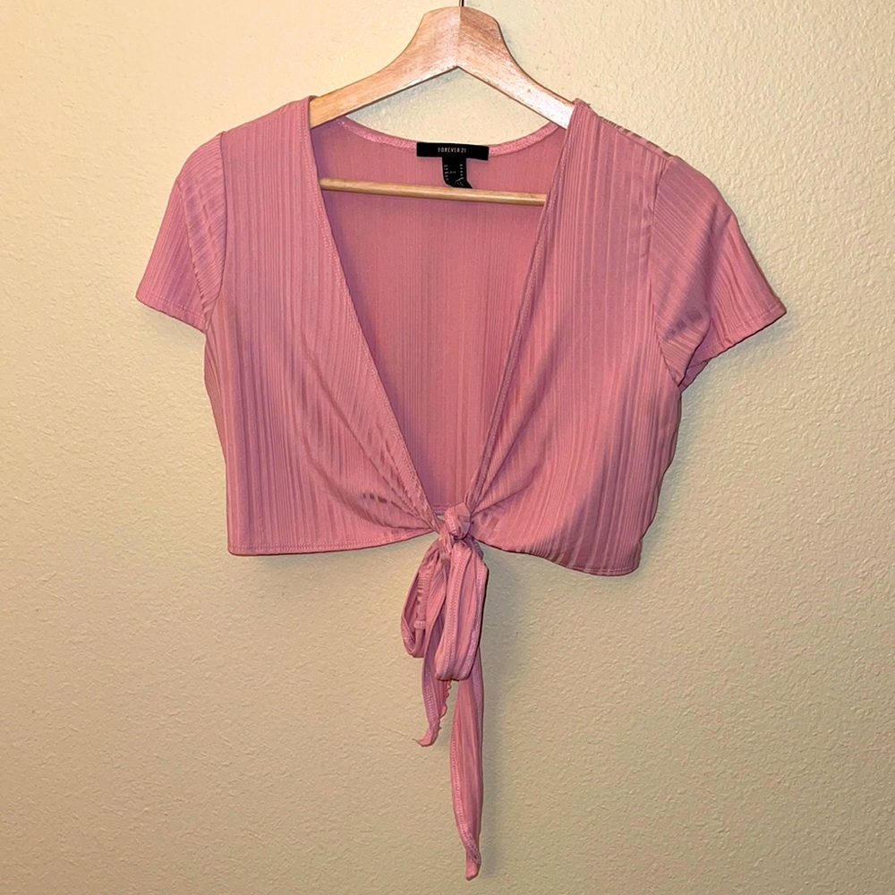 Forever 21 Tie front Crop Top